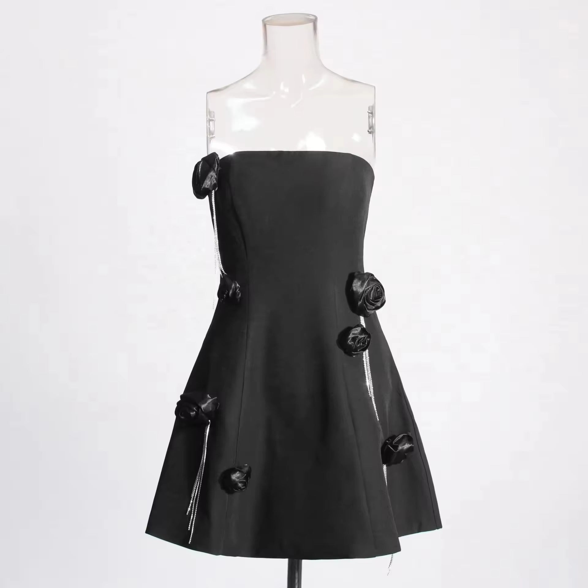 New French Style Dresses Sexy Cool Floral Tight Fitting Birthday Party Dinner Dress